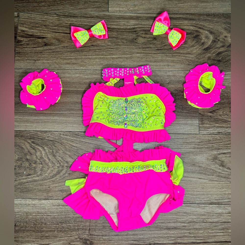Glamour Costume Neon Pink and Yellow Costume SC